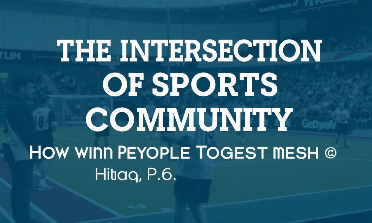 The Intersection of Sports and Community: How Events Bring Us Together 1 The Intersection of Sports and Community: How Events Bring People Together